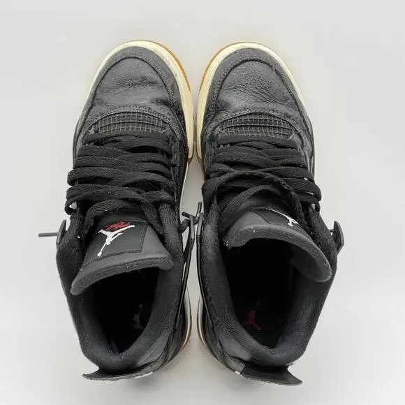 Nike Air Jordan 4 Retro GS 'Laser Black Gum' Youth Size 7 - Picture 7 of 13